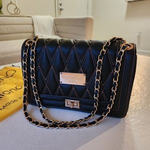 VALENTINO MILANO Black Alice Quilted Leather Shoulder Bag